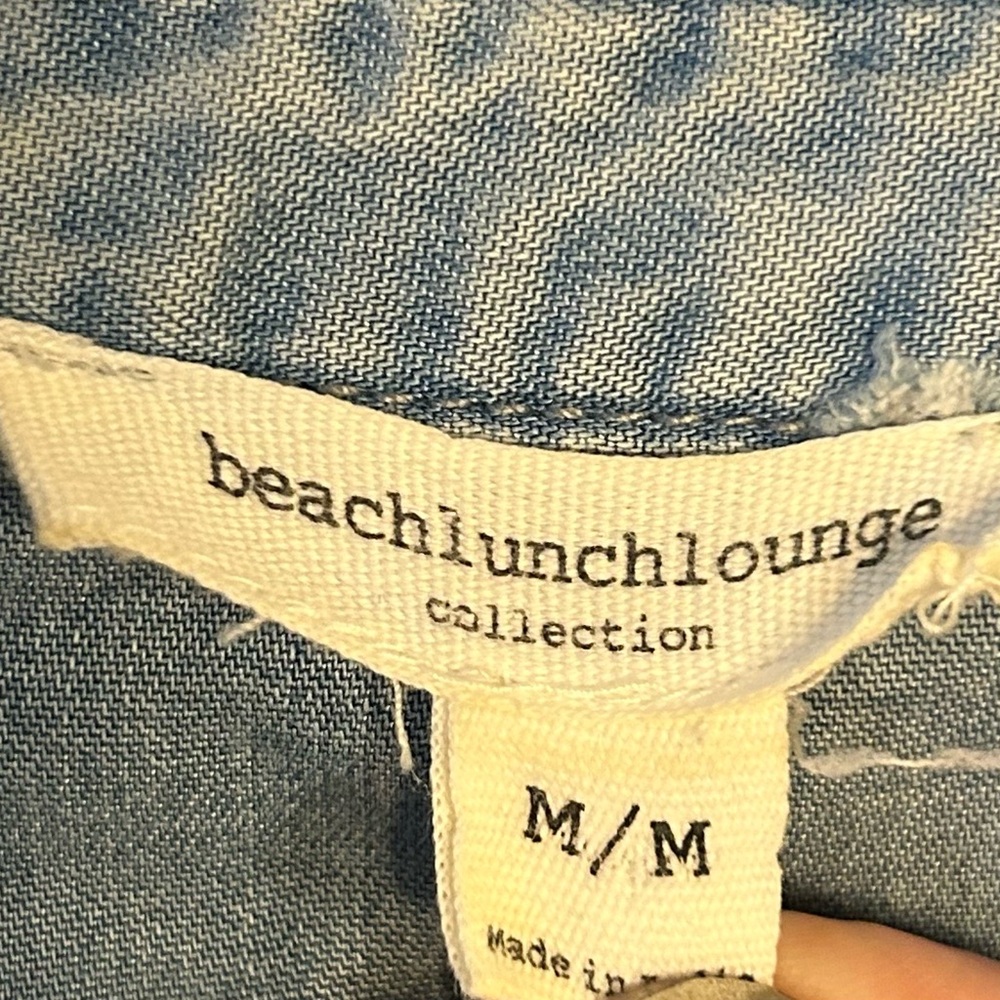 beachlunchlounge Denim Blue Button Down Shirtdress - Picture 2 of 4
